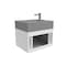 Castello Usa Nile 24-inch White Vanity Set with Gray Top and Chrome Handles CB-MC-24W-CHR-2053-GR - alternate 1